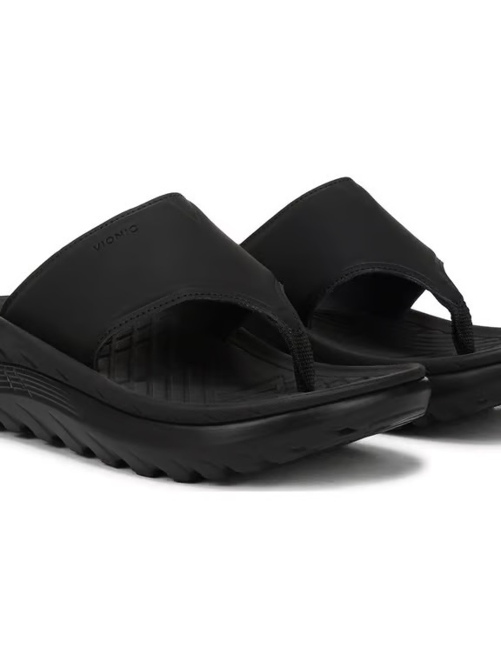 Vionic Black Cushioned Toe-Post Sandals